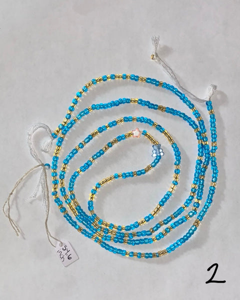Permanent tie-on waist beads