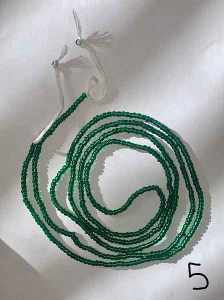 Permanent tie-on waist beads