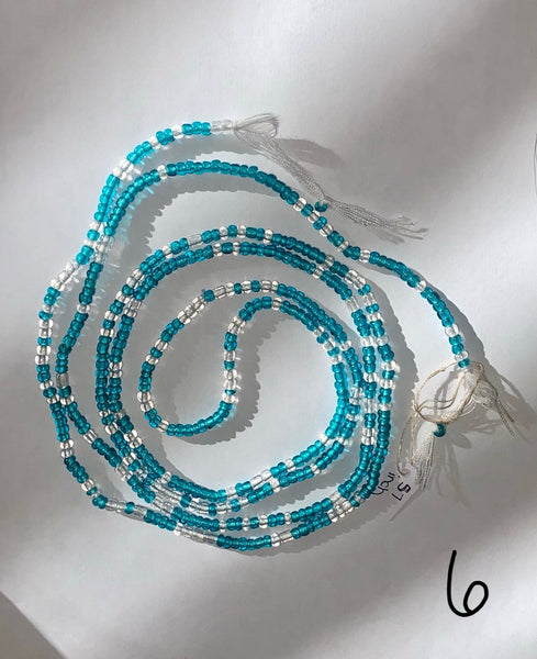 Permanent tie-on waist beads