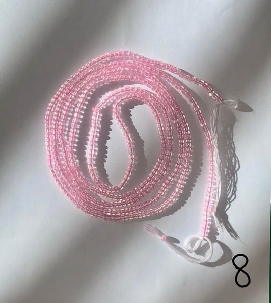 Permanent tie-on waist beads