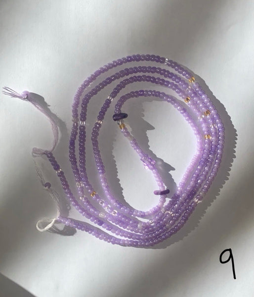 Permanent tie-on waist beads